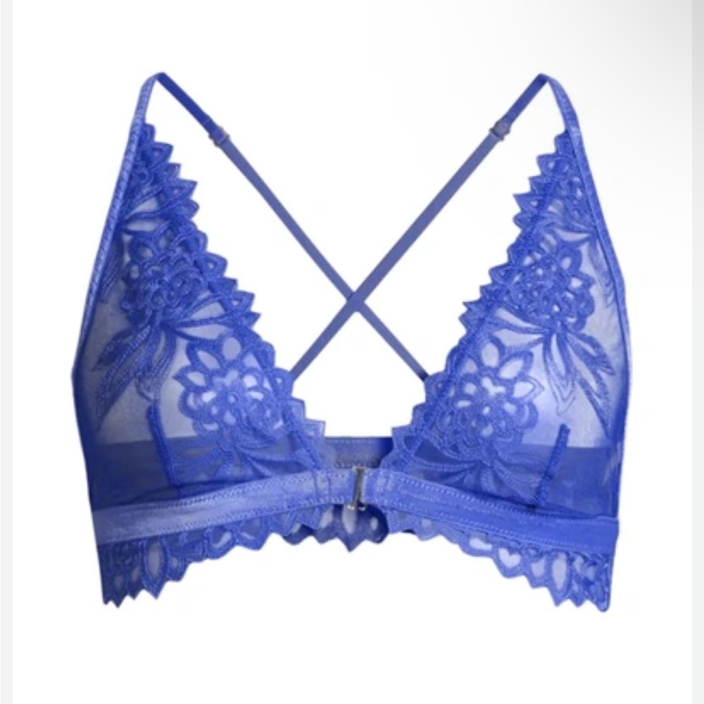 NWT Free People Amelie Lace Bralette in Dazzling Blue